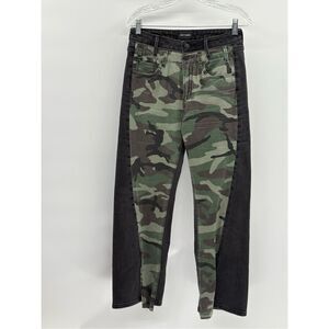 Driftwood Jean‎ Wide Leg Camo Black Green Women Size 25 Mid Rise